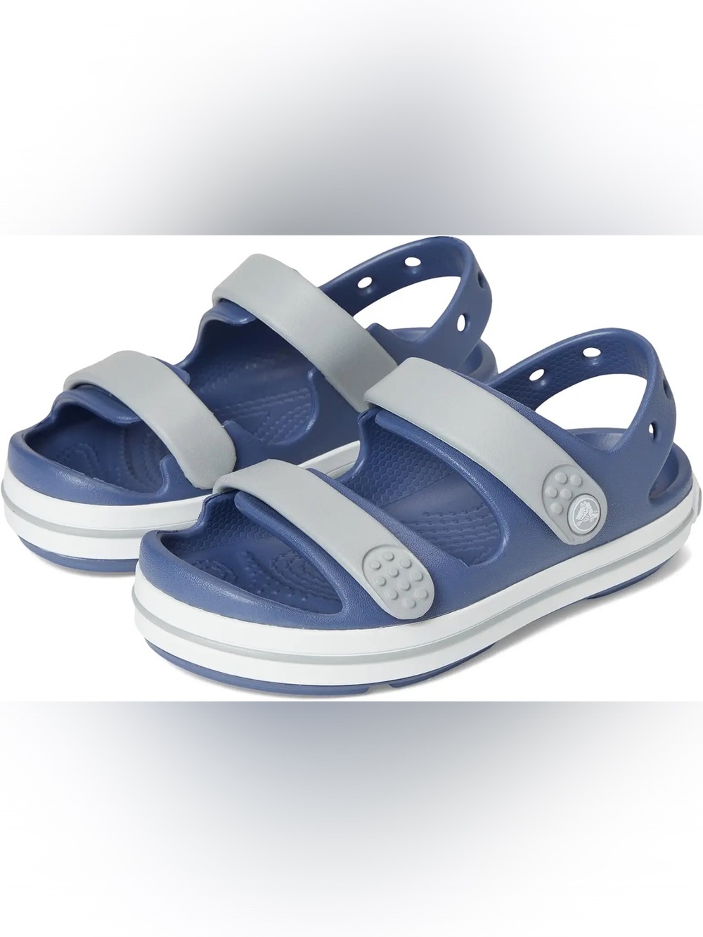 Kids' Crocband™ Cruiser Sandal in Navy and Light Gray
